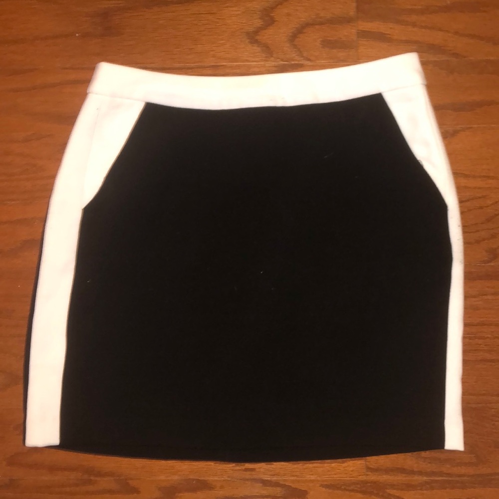 Black and white miniskirt